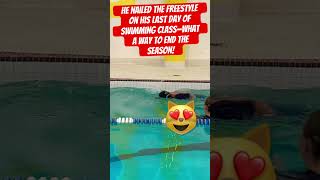 He nailed the freestyle on his last day of swimming class #kidsactivities #swimming #kidsfun