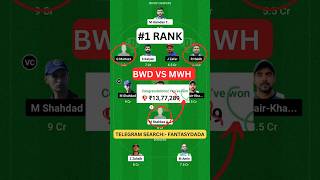 BWD vs MWH Dream11 Prediction Today Match, Dream11 Team Today, Fantasy Cricket Tips #shorts #t10