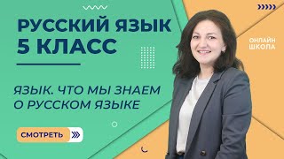 Язык. Что мы знаем о русском языке. Видеоурок 1. Русский язык 5 класс