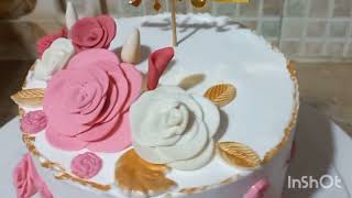 how to make nikkah cake / wedding cake decorating ideas/ wedding cake design/ pink white flower cake