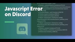 SOLUÇÃO! DISCORD ERRO: "A fatal error javascript error occured" sem programa. 2023