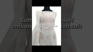 Premium slub chanderi chikankari suit length with hand-mukaish embellished WhatsApp 8052622506