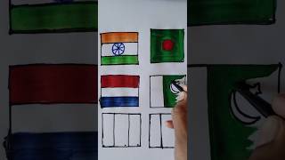 6 country flag drawing #shortvideo #flag #india