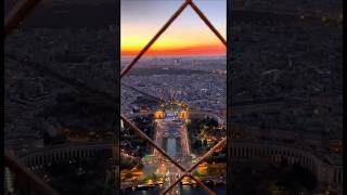 Eiffel Tower Summit - Paris France Sunset View #shorts #paris #eiffeltower