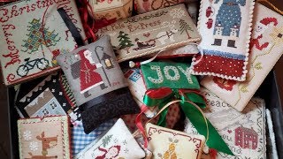 Dozens of CHRISTMAS CROSS STITCH ornaments , Prairie Schooler