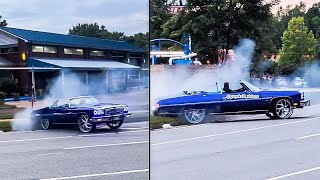 Donk Chevy Take Over The Streets! Big Rims Donuts and Burnouts Day 🥶