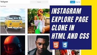 Instagram explore page clone in HTML and CSS