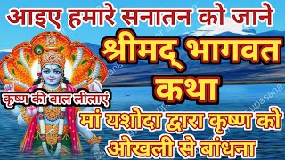 श्री कृष्ण की बाल लीलाएं: कृष्ण की ओखल से बांधने की लीला ||Shreemad Bhagwat Katha || Bhagwat Katha