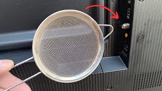 Insira uma peneira de inox atrás da TV e todos os canais do mundo serão desbloqueados!