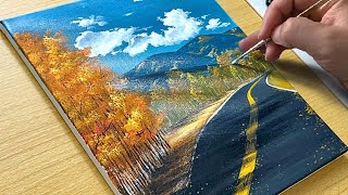 How to Draw Autumn Scenery / Acrylic Painting