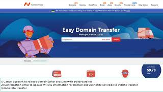 Transfer domain from BuildYourSite to namecheap com