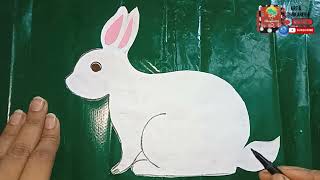 Easy and simple rabbit collage ।। drawing ।। white rabbit 🐇 ।।@Art & Alongkarera ।। rabbit 🐰।।