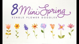 8 MINI SINGLE FLOWER DOODLES