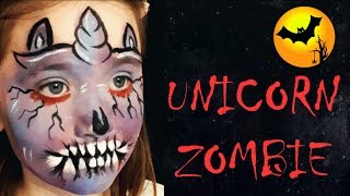 UNICORN ZOMBIE face painting / Halloween Face Painting 🎃 / Halloween face painting ideas