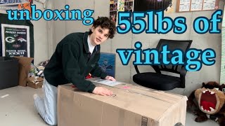 unboxing 55lbs of wholesale vintage clothing