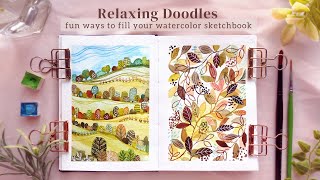 Simple and Relaxing doodles to fill your sketchbook: Watercolor Tutorial