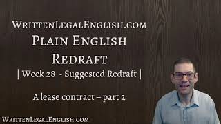 How to write plain language 28: Lease contract (Part 2) - Suggested redraft