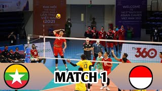 Volly Ball INDONESIA 🇮🇩VS MYANMAR🇲🇲 || MATCH KE 1 (PUTRA) SEA GAMES 2022 VIETNAM.