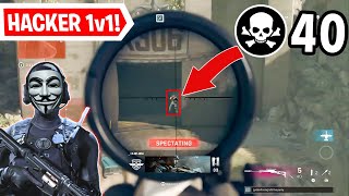 SPECTATING A HACKER 1v1 in WARZONE SOLOS.. HE DROPPED 40 KILLS! 😳 (Cold War Warzone!)