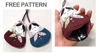 #0155 Quilted Keyholder for beginners, key holder Create, Keyholder Free Pattern,Hand quilt