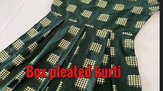 Box pleated kurti in less fabric / simple side open kameez cutting and stitching