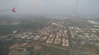 Flight Landing at Delhi international airport - Airview of Delhi city - दिल्ली शहर का दृश्य