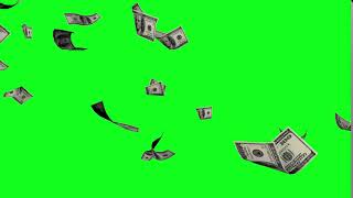 FREE  Money Falling Green Screen Full HD