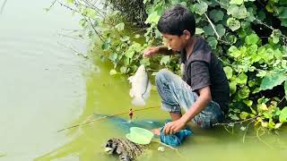 Fishing Video 🎣🐟 | Village Smart Boy Fishing With Hook ~ Traditional Hook Fishing ~ Рыбалка Видео