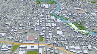 South Bend city Indiana USA 3d model 25km