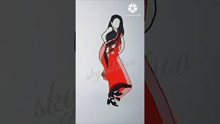 Girl drawing flip dance 💃, dancing girl drawing #shorts #short #shortvideo