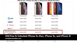 SIM-Free & Unlocked iPhone Xs Max, iPhone Xs, and iPhone Xr