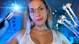 ASMR Deep EAR to EAR cleaning - Otoscope ear exam for Sleep, Roleplay