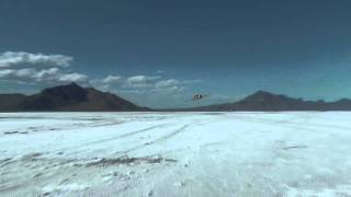 23. Plane flying over Bonneville Salt Flats, Utah