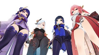 【MMD Genshin Impact】Ghost Dance (Raiden, Shenhe, Yelan, Yae Miko)