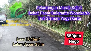 Tanah SHM Pekarangan Pinggir Jalan Aspal Mobil Papasan di Wonokerto Turi Sleman Yogyakarta