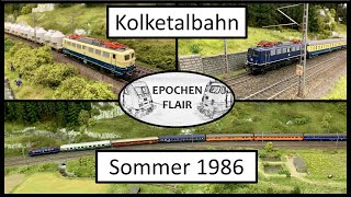 Modellbahn H0 - Trainspotting auf Kolketalbahn 1986 - diverse Zugfahrten im Modell