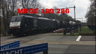 *UNIEK* zwarte MRCE 189 286 met keteltrein 61030 door Ermelo!!