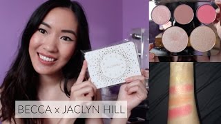 NEW BECCA x JACLYN HILL CHAMPAGNE COLLECTION FACE PALETTE REVIEW/SWATCHES/DEMO/UNBOXING