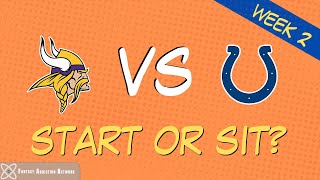 Fantasy Football Start Sit Vikings vs Colts - WEEK 2 GAME PREVIEW