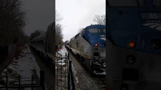 Amtrak's Downeaster speeding out of the station #shorts