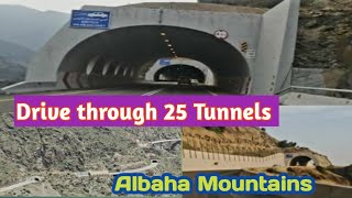 Travel via 25 Tunnels | Albaha mountains | Zig zag roads | Sarawat | Shada