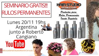 Lunes 20 de noviembre 19hs Arg., CURSO GRATIS RULOS PERMANENTES, con Roberto Cangiano #peluqueria