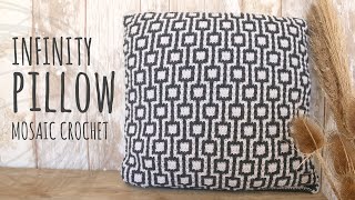 ♾️ SUPER EASY MOSAIC  CROCHET  INFINITY PILLOW ♾️ Tutorial step by step | Lanas y Ovillos in English