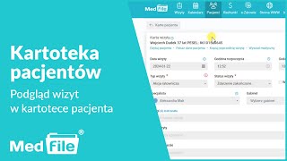 Kartoteka pacjentów, podgląd wizyt w kartotece pacjenta — program do gabinetu: medfile.pl