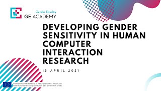 Developing Gender Sensitivity in Human Computer Interaction Research