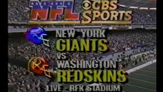 1986 NFL on CBS Intro - Giants vs Redskins