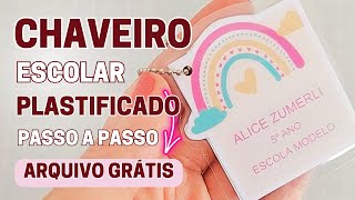 Chaveiro Escolar Personalizado Plastificado