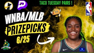 MLB/WNBA PrizePicks Today | Best 3 Plays | Tuesday | 6/25/2024 |