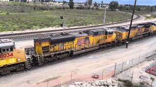 UP 8992 UP 8751 UP 6332 UP 8903 UP 8034 UP 8025 and UP 5726 at West Colton Switch Yard.