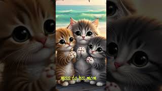 Happy family | kittens miss his mother #cat #kitten #cutecat #cartoon #shorts